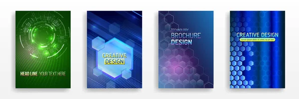 Science Cover Design Business Presentation Tech Brochure Flyer Template Abstract — 图库矢量图片