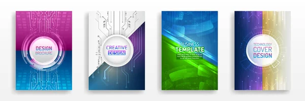 Technology Background Design Booklet Leaflet Annual Report Layout Science Cover — Stok Vektör