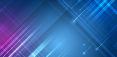 Soyut gelecek tasarımı. Bilim kurgu, dinamik çizgiler vektör çizimi. Yüksek teknoloji dijital teknoloji konsepti. Mavi arka planda yüksek bilgisayar teknolojisi tasviri.