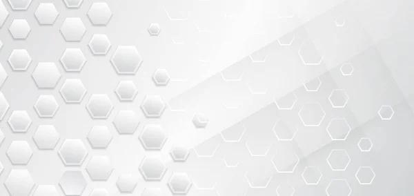 Серый Молекулярный Фон Представления Здоровья Медицинских Технических Геометрический Фон Шестиугольных — стоковый вектор
