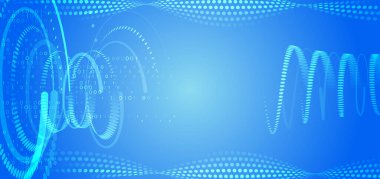 Küresel kablosuz standart kavram. Mavi arka planda yüksek teknolojili iletişim çizimi. 5G yüksek hızlı bilgi aktarım teknolojisi.