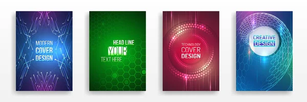 Science Cover Design Business Presentation High Tech Brochure Flyer Template — Stock Vector