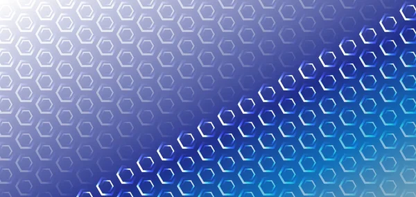 高科技数字技术和工程概念 带有多边形的数字模板 用于医学和科学横幅或演示 蓝色背景上的抽象六边形 — 图库矢量图片