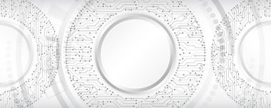 Geniş teknoloji iletişimi. Pankart ya da sunum için gelecek tasarımı. Soyut devre kartı gri bir arka planda. Yüksek teknoloji dijital teknoloji ve mühendislik konsepti.