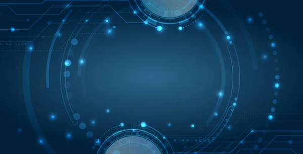 Mühendislik vektör çizimi. Modern bilim teknolojisi geçmişi. Fütürist web pankartı şablonu. İnternet güvenliği, koruma. Mavi arkaplanda dijital internet iletişimi.