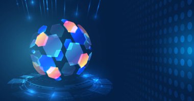 Bilim kurgu, dinamik çizgiler vektör çizimi. Yüksek teknoloji dijital teknoloji konsepti. Mavi arka planda yüksek bilgisayar teknolojisi tasviri. Soyut gelecek tasarımı.