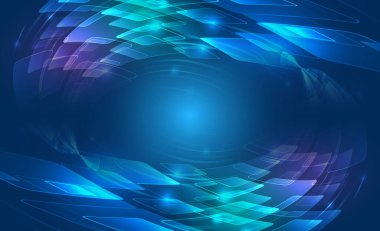 Soyut girdap, tünel, fütüristik kavram. Veri transferi ve koruma, mavi arka planda internet iletişimi. Yüksek bilgisayar teknolojisi tasarımı. Modern bilim vektörü sunumu.