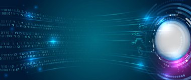 Numaraların bilgisayar arkaplanı. Analitik, sıralama, yapılandırma, bilgi transferi. Veri akışı olan mavi arkaplan. İkili kod, yapay zeka. Uygulama kodu.