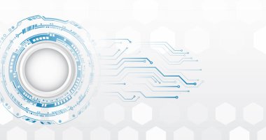 Beyaz arka planda siber bağlantı. Yüksek teknoloji iletişim tasarımı. Elektronik vektör çizimi. Soyut modern dijital bilim teknolojisi fütürist devre kartı.