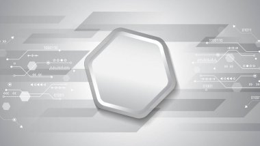 Altıgen nesnelerin, çizgilerin ve gölgelerin geometrik arkaplanı. Çokgen soyut kompozisyon. Sağlık, tıbbi veya teknik konuların sunumu için gri moleküler arkaplan.