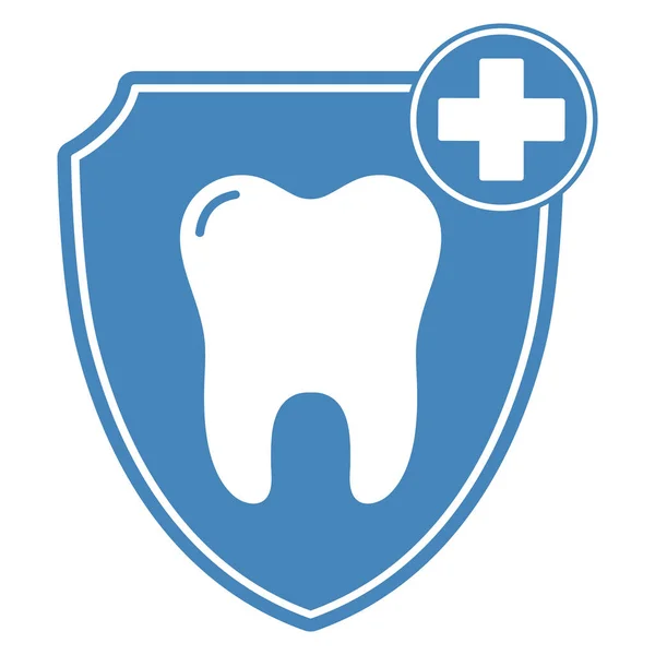 Abbildung Des Logos Der Zahnklinik Schild Mit Einem Zahn Und — Stockvektor