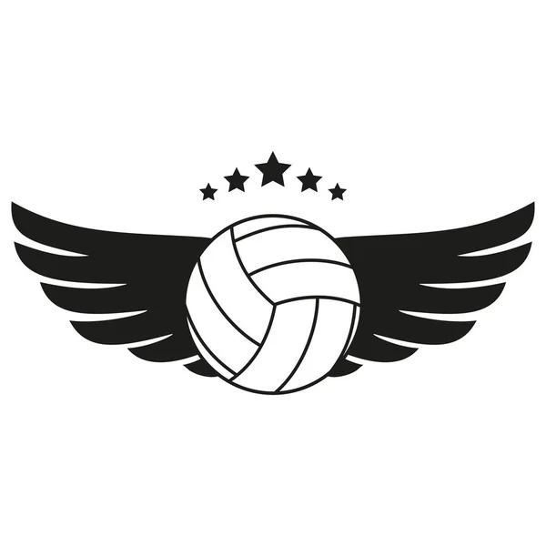 Ilustração Logotipo Campeonato Voleibol Com Uma Bola Fundo Branco — Vetor de Stock