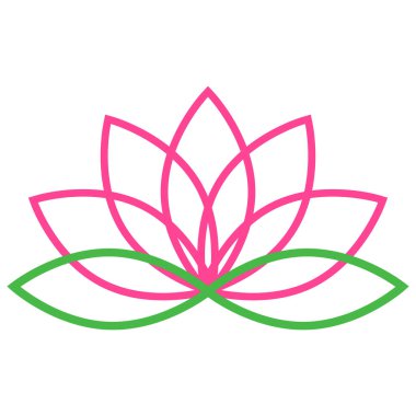 Beyaz arka planda yaprakları olan pembe bir nilüfer çiçeği tasviri