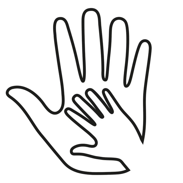 Obrázek Loga Nápovědy Silueta Ruky Ruce Bílém Pozadí — Stockový vektor