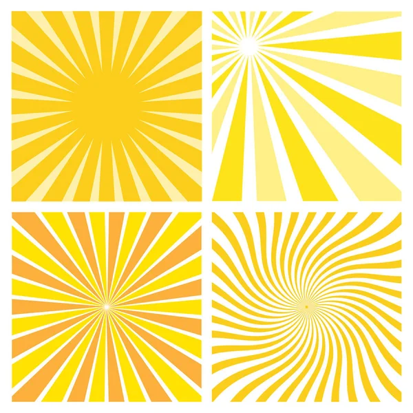stock vector Illustration set of yellow orange abstract sun rays on white background