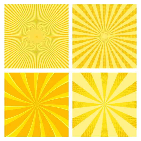 Illustrazione Set Raggi Sole Astratti Arancioni Gialli Sfondo Bianco Illustrazione Stock