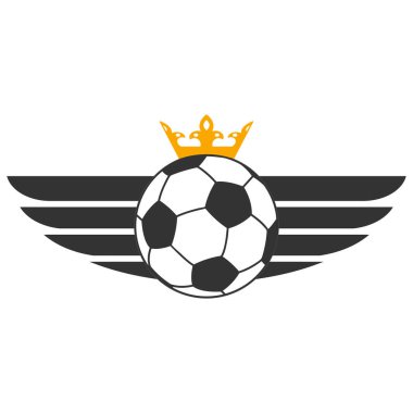 Futbol şampiyonası logosu. Beyaz arka planda top var..