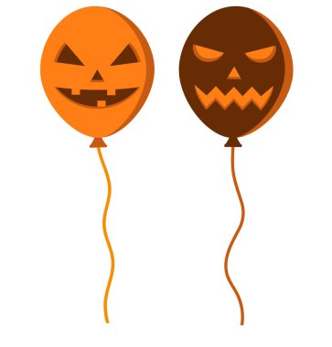 Beyaz arka planda korkunç Cadılar Bayramı hayalet balonları tasviri