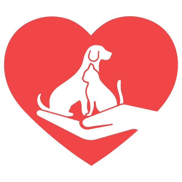 Illustration Pflege Von Haustieren Hund Und Katze Mit Herz Auf Vektorgrafiken