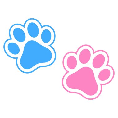 Pençe izi simgesi. Web tasarımı için pati yazdırma vektör simgesinin düz çizimi