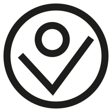 Basit vektör ana hatları siyah ve beyaz üye simgesi. Kalın çizgileri olan yuvarlak bir resim. Çizgi kalınlığı düzenlenebilir