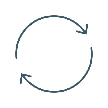 Basit, koyu gri, iki dairesel ok simgesi. Renkli vektör modern işaret