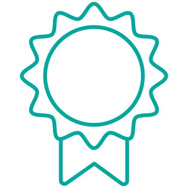 Sertifika, ehliyet ya da diploma için kurdeleli basit bir modern çizgi simgesi. Şeffaf arkaplanda izole edilmiş vektör mavi çizgisi