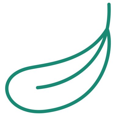 Kuş tüyünün basit vektör modern doğrusal simgesi. Şeffaf arkaplanda izole edilmiş turkuaz hatlı pictogram