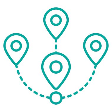 Basit asgari modern satır çoklu görev veya çoklu yönlendirme simgesi. Şeffaf arkaplanda izole edilmiş vektör mavi çizgisi