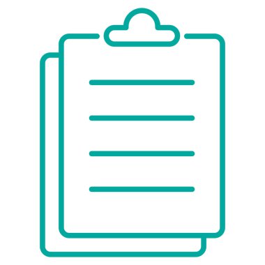 Kağıt dökümanlı basit asgari modern satır simgesi. Şeffaf arkaplanda izole edilmiş vektör mavi çizgisi