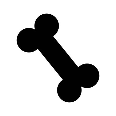 Siyah vektör bir kemik silueti. İnsan ya da hayvan kalıntılarının basit düz simgesi