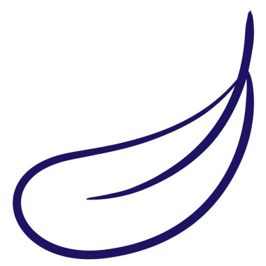 Tüylü fırça çizgisi ile çizilmiş mavi çizgi ikonu. Şeffaf arkaplanda izole edilmiş basit vektör minimal doğrusal pictogram