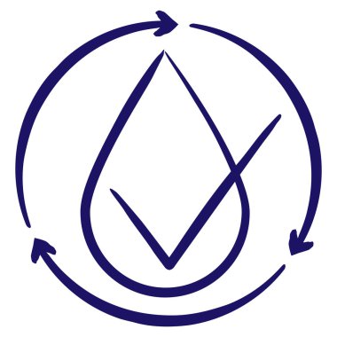 Vücutta su ve mineral metabolizması gelişti. Fırça çizgisi ile çizilmiş en küçük vektör simgesi. Mavi doğrusal tıbbi resim arkaplanda izole edildi