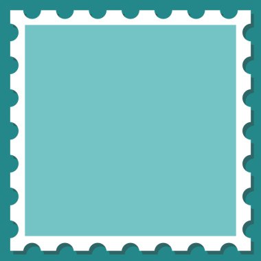 Posta pulu şeklinde basit vektör kare arkaplan. Kopya alanı ile Yeni Yıl ve Noel mavi şablonu