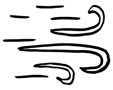 Kasırganın el çizimi siyah-beyaz doğrusal simgesi. Şeffaf arkaplanda karikatür kaba vektör çizimi izole