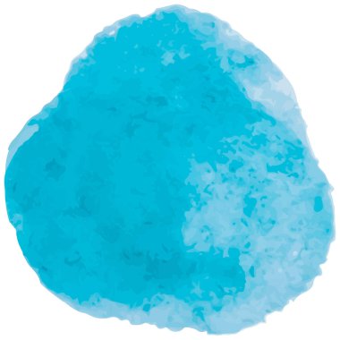 Şeffaf bir arkaplanda parlak mavi suluboya deseni çizimi. Organik kenarlı el yapımı tasarım, yaratıcı projeler, dijital tasarım, arka planlar ve modern grafik elementleri için ideal.