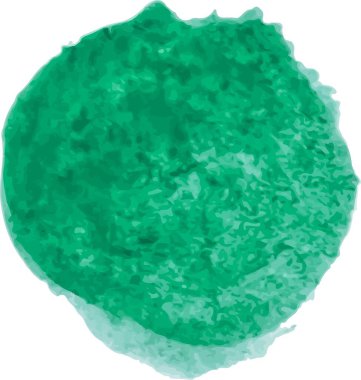 Şeffaf arkaplan ile izole edilmiş suluboya vektör yeşil daire. Grafiksel kaynak