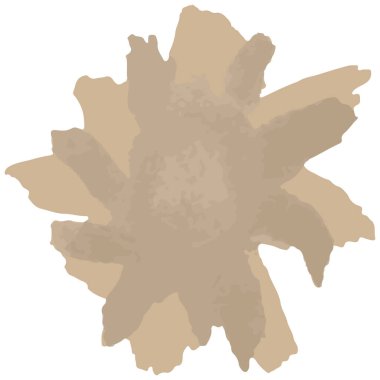 El yapımı suluboya açık kahverengi-bej yıldız lekesi. Şeffaf arkaplan. Büyüleyici Vektör Clipart. Tasarımlara Sanatsal Yetenek Ekle