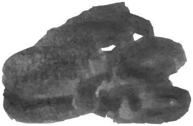 Siyah ve gri renkli bir buluta benzeyen desenli bir suluboya lekesinin vektör çizimi. Metni çerçevelemek veya bir tasarım odak noktası oluşturmak için ideal