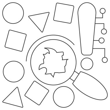 Data Distortion icon. Simple outline monochrome black vector pictogram with thin lines on a transparent background. Line thickness is editable clipart