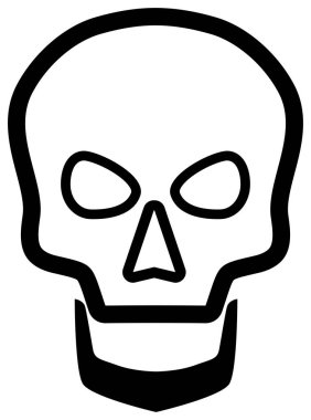 Şeffaf bir arka planda minimalist ve geometrik tarzda çizilmiş bir kafatasının vektör çizimi. Dövmeler, logolar, çıkartmalar, Cadılar Bayramı tasarımları, korku temaları, gotik sanatlar için mükemmel.