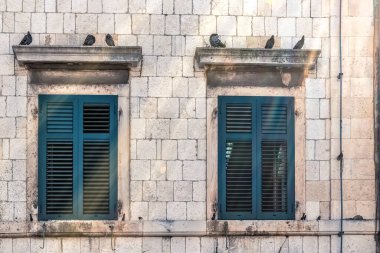 Karadağ 'ın Boka Kotorska Koyu' nda huzurlu bir plajda dinlenen bir kadın, arkada manzaralı Prcanj köyü bulunuyor. Sakin sular ve resimli dağlar sakin bir atmosfer yaratıyor.