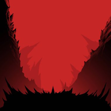 Cehennem manzarası erimiş kayalık manzara çizimi