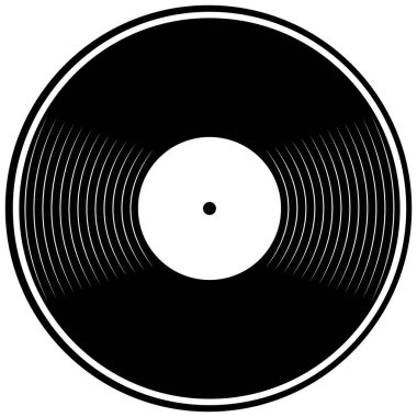 Vinil Kayıt Siyah ve Beyaz illüstrasyon