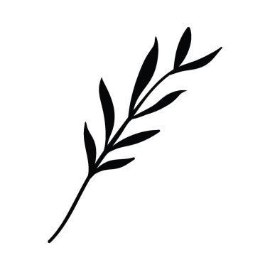 El çizimi yaprak çiçekleri, karalama çizimi çiçek yaprakları. Yaprak süsleme, çiçek çelengi karalama. Vektör Çiçekler ve bitkiler el çizimleri.