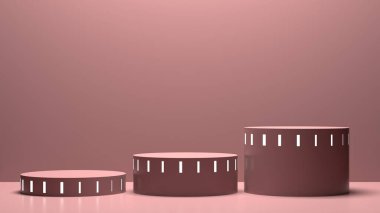 sahne arkaplan podyumu. Ürün rafı ayakta duruyor. Ürün göstermek için boş stand.