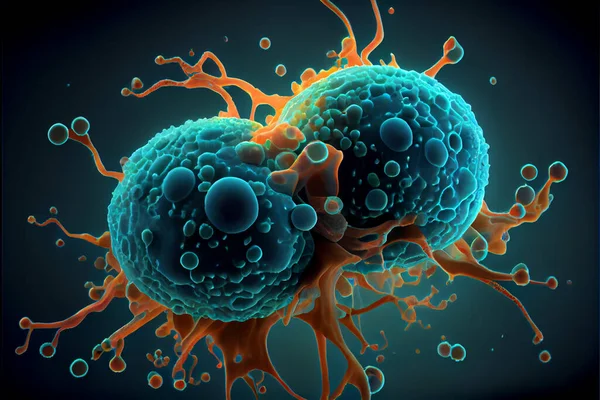 Cancer cell, World Cancer Day 04 February render virtual reality