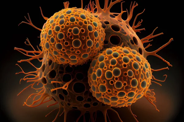 Cancer cell, World Cancer Day 04 February render virtual reality