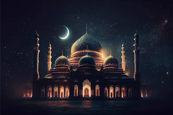 Ramadan The ninth month of Islamic calendar Observed by Muslims around world as A month of fasting prayer repercussions society Month commemorating first verses of Prophet Muhammad ai generated art