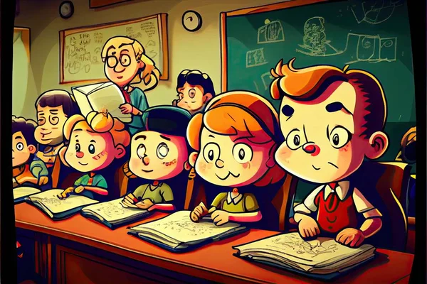 students studying animated